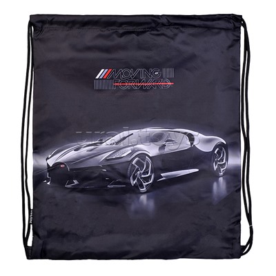 Сумка для сменной обуви "Luxury Car" 40x47 см, водоотталкивающая ткань, на веревочной завязке, с вставкой из пластиковой сетки для вентиляции, с петлей для повеса и переноски