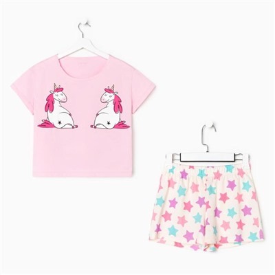 Пижама женская (футболка, шорты) KAFTAN Unicorns, размер 48-50