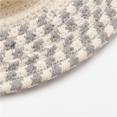 Салфетка декоративная «Доляна», бежево-серая, 35×35 см, 100% хлопок