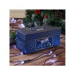 Гирлянда «Сеть» 2×1.5 м, IP44, УМС, тёмная нить, 192 LED, свечение белое, 220 В