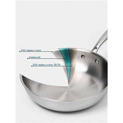 Сковорода высокая 3Ply Hanna Knövell, d=28 см, h=7 см, толщина 2.2 мм, индукция, нержавеющая сталь