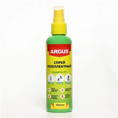 Спрей репеллентный от комаров, мошек, слепней, флакон "Argus",  100 мл
