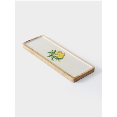 Блюдо прямоугольное «Лимоны», 41×15 см, дерево манго