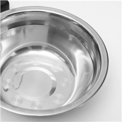 Подставка с мисками, 2×500 мл, высота 30 см, разборная, чёрная