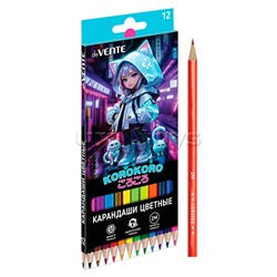 Карандаши цветные 12 цв. "Korokoro" 2М, диаметр грифеля 2,8 мм, шестигранные, в картонной коробке