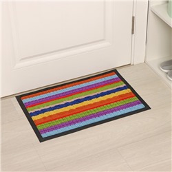 Коврик придверный Доляна Welcome, влаговпитывающий, с окантовкой, 40×60 см, цвет МИКС