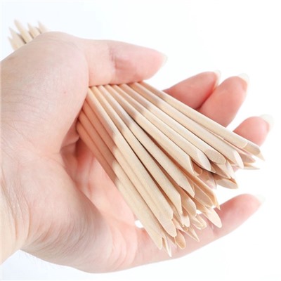 Апельсиновые палочки для маникюра, 7 см, 100 шт.