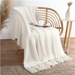 Плед «Этель» Soft, 130×170 см, 100% акрил, белый