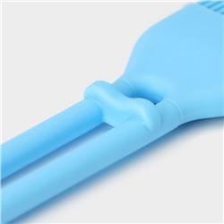 Кисть Доляна «Дуэт», силикон, 27.5×5×1.5 см, голубая