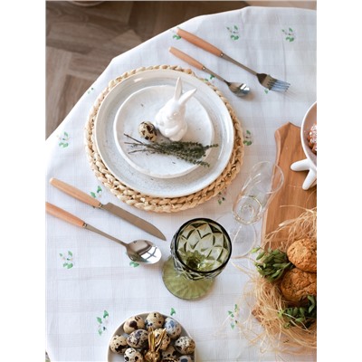 Скатерть «Этель. Уютная пасха», d=148 см, саржа, хлопок, 190 г/м²