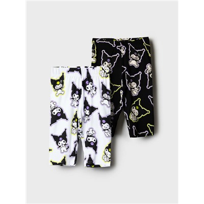 Брюки трикотажные для девочек (легинсы укороченные), 2 пары в комплекте