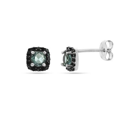 Серьги из серебра лондон топаз кварц, шпинель, Стефани