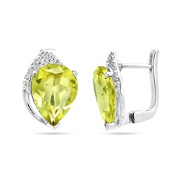 Серьги из серебра лимонный топаз, Нинет