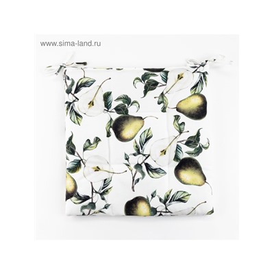 Подушка на стул «Этель. Груши», 42×42 см, белая