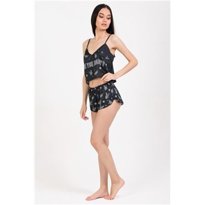 Пижама Hot Story Are you ready (топ _ шорты) (Черный)