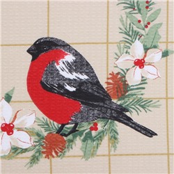 Набор новогодних полотенец Доляна «Рождественские цветы» 28×46 см - 2 штуки, 100% хлопок, вафля 160 г/м²