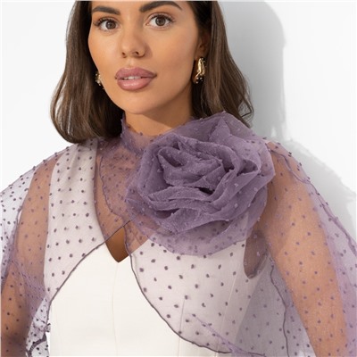 Болеро нарядное со съемным декором, Деловой взгляд (сиреневое, с брошкой)