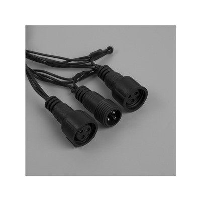 Гирлянда «Нить» 10 м, IP44, УМС, тёмная нить, 100 LED, свечение синее, мерцание белым, 220 В
