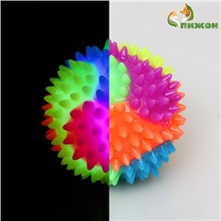Мяч для собак светящийся, TPR, 7.5 см, микс цветов