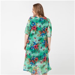 Платье, шифоновое, зеленый