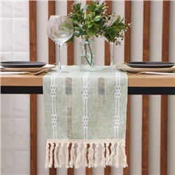 Дорожка на стол «Этель» 30×180 см, зелёная