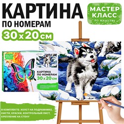 Набор для рисования "Картина по номерам 30х20 см. Хаски на прогулке"