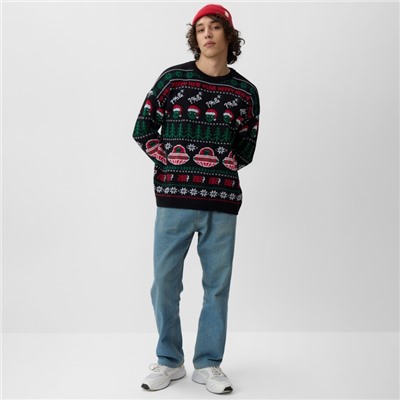 Джемпер вязаный новогодний мужской KAFTAN «НЛО», размер 56