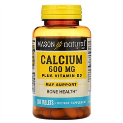 Mason Natural, Calcium Plus Vitamin D3, 600 mg, 100 Tablets