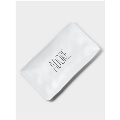 Блюдо для подачи «Белый Восток», меламин, 25.5×15×2 см, прямоугольное, белое