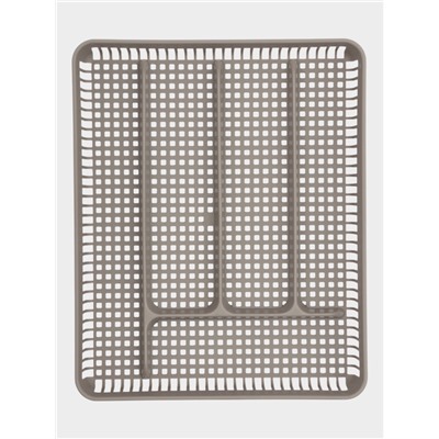 Лоток под столовые приборы 5 отделений, 29,5х24х4 см, цвет серый