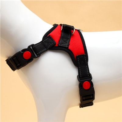 Шлейка К7 мягкая светоотражающая, размер S, ОГ 44-55 см, вес 5-9 кг, красная