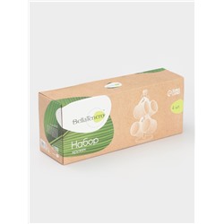 Набор кружек на деревянной подставке BellaTenero, 4 предмета: 400 мл, фарфор, белый