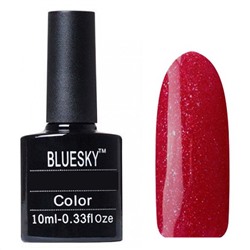 Bluesky Гель-лак для ногтей / Classic 120 SH, красный с золотым шиммером, 10 мл