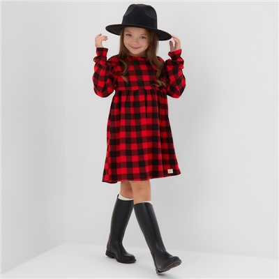 Платье детское с рюшами KAFTAN «Клеточка» размер 34 (122-128)