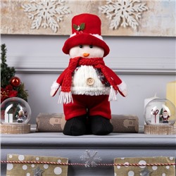 Светодиодная фигура «Снеговик» 13×30×8 см, текстиль, батарейки LR1130×3 (в комплекте), свечение тёплое белое