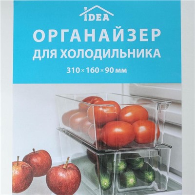 Органайзер для холодильника IDEA, 31×16×9 см, пластик, прозрачный