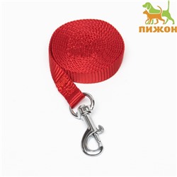 Поводок 120×1 см, полиэстер, красный