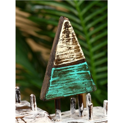 Сувенир «Кораблик», 16×6×17 см, дерево, коричнево-зелёный