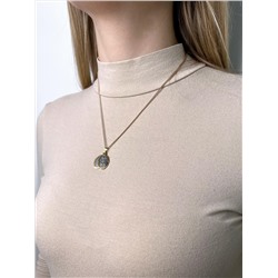 Подвеска двойная из чернёного серебра с лимонным золочением - святая Матрона, Ангел Хранитель (внутри молитва Отче наш) 925 пробы ИБ-00-04оз