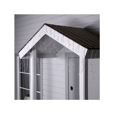 Гирлянда «Бахрома», 3×0.6 м, уличная, IP44, 114 LED, 8 режимов, солнечная батарея, прозрачная нить, свечение тёплое белое