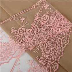 Кружево на сетке, 125 мм, 11±1 м, нежно-розовое