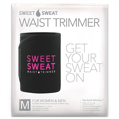Sports Research, Sweet Sweat, пояс для похудения, средний, черного и розового цвета, 1 шт.
