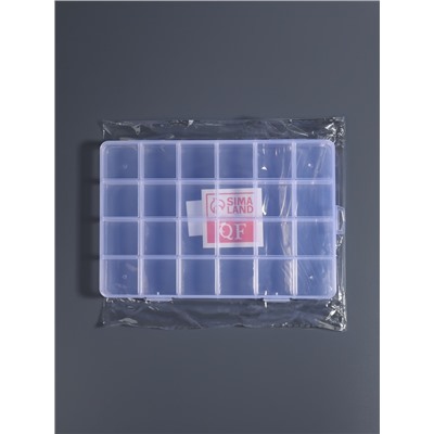 Органайзер для хранения мелочей, 24 ячейки, 19×13×1.8 см, прозрачный