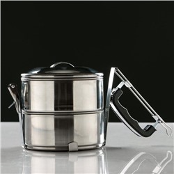 Ланч бокс TAKE IT EASY. 1.4 л. 13.3×17.5 см, с отделениями для еды, с ручкой, нержавеющая сталь