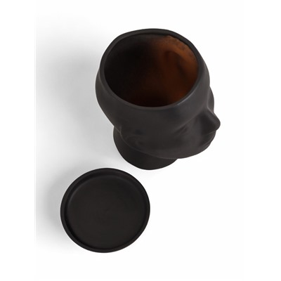 Горшок-органайзер «Голова», керамика, чёрное, 3 л, 24×19 см