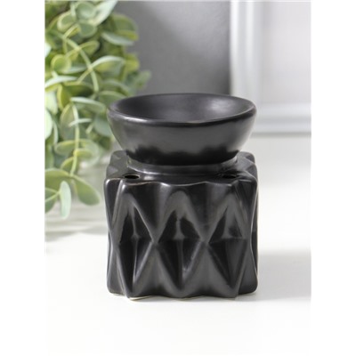 Аромалампа для эфирных масел «Грани. Куб», чёрные, 8×8×9.5 см