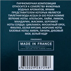 Туалетная вода мужская с феромонами Lovelas Aqua, 100 мл (по мотивам Acqua Di Gio (G.Armani)