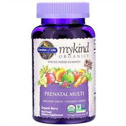 Garden of Life, MyKind Organics, пренатальные мультивитамины, со вкусом ягод, 120 веганских жевательных таблеток