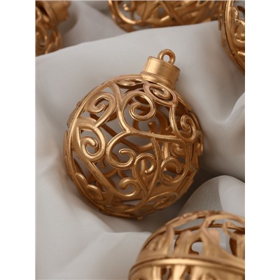 Ёлочные игрушки «Морозец», шары новогодние, d=6 см, 8 шт., золотистые