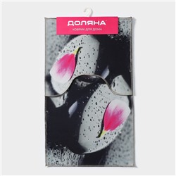 Коврики для ванной и туалета Доляна «Камни», 2 шт., 40×45 см, 45×75 см